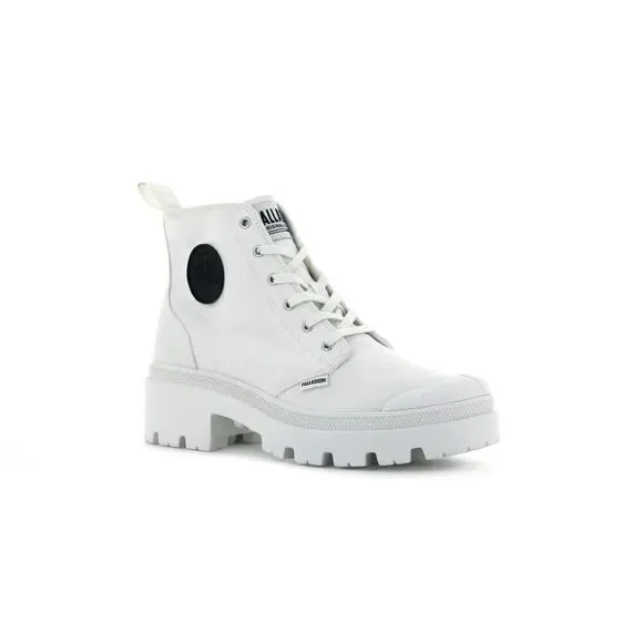 NIB PALLADIUM PALLABASE TWILL White Combat Boots - 8.5 - Picture 3 of 9